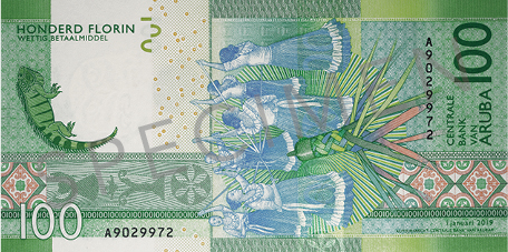 aruba 100 florin bill reverse