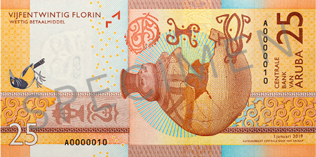 aruba 25 florin bill reverse